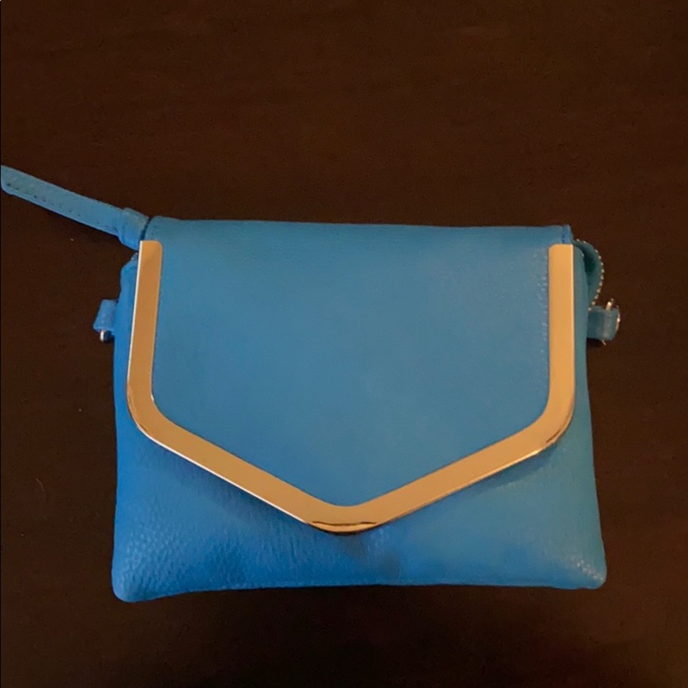 Blue Crossbody/wristlet Bag